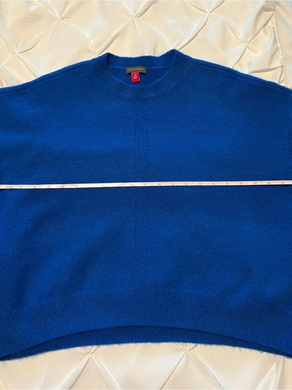 Vince Camuto Center Seam Crewneck Sweater, Royal Blue, Size Medium